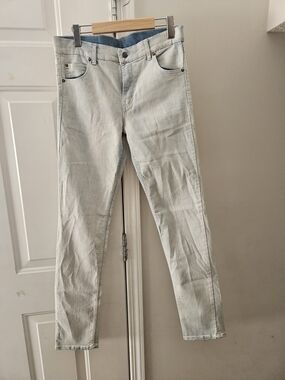 Cheap Monday Pale Blue Denim Jeans with Leather Brand Patch